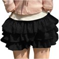 thumbnail image 3 of Plebaso Ruffle Shorts for Women Casual Layered Bloomers Sleepwear Solid Color Womens Cute Bottom Shorts, 3 of 6