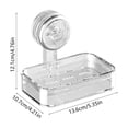 thumbnail image 3 of Wall Mounted Soap Holder with Suction Cup | Punch Free Soap Storage Rack | Bathroom Shower Soap Dish for Sponges and Shampoo Bars | Plastic Soap Box with Drainage Sy Stems for Home, 3 of 7