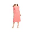 thumbnail image 1 of Lauren Ralph Lauren Geranium Pink Ruched Stretch Jersey Fit & Flare Dress, 1 of 9