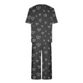 thumbnail image 3 of Offre à Durée Limitée Iumwxz Pyjamas Doux Tendance Ensembles Assortis Tenues de Voyage pour Femmes Col Ras du Cou à Motif de Cœur Manches Courtes Taille Élastique Pantalon Court Tenues pour Femmes Tenue de Rue, 3 of 4