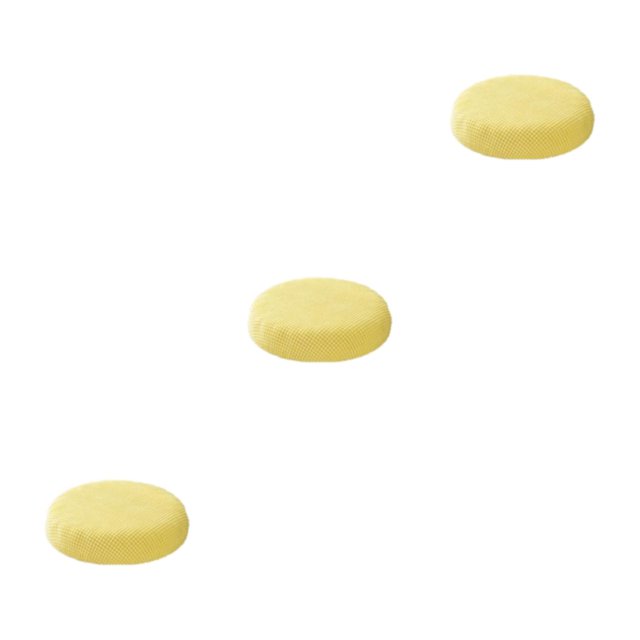 maskred Housses de Coussin Rondes pour Tabouret Confortable Polyester Housses de Siège Imperméables Douces Jaune 3Set