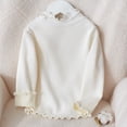 thumbnail image 2 of MeetoTime Chemise de Base pour Enfants Col à Volants Couleur Unie Manches Longues Col Rond Vêtements d'Automne Hiver pour Enfants, 2 of 6