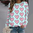 thumbnail image 2 of VALMASS Chandails en Molleton de la Saint-Valentin pour Femmes Manches Longues Col Rond Décontracté Mode Ample Blouses (TG, Bleu Clair), 2 of 4
