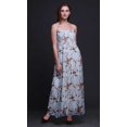 thumbnail image 4 of Bimba Feuilles Sèches et Chardonneret Doré Bimba Imprimée Robe Fluide à Bretelles Spaghetti Froncée pour Femmes - X-Grand, 4 of 7