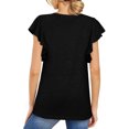 thumbnail image 3 of Birdeem Womens Summer Fashion Casual V-Neck Solid Color Ruffe Short Sleeve Top Blouse, 3 of 8