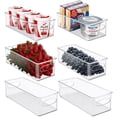 thumbnail image 3 of Sorbus Plastic Storage Bins Stackable Clear Pantry Organizer Box Bin Containers for Organizing Kitchen Fridge, Food, Snack Pantry Cabinet, Fruit, Vegetables, Bathroom Supplies (2-Pack), 3 of 6