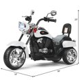 thumbnail image 3 of Gymax 6V Kids Ride On Chopper Motorcycle 3 Wheel Trike with Headlight White, 3 of 8