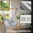 thumbnail image 4 of Outsunny Chaise Hamac, Chaise Balançoire Suspendue en Macramé, Gris, 4 of 10