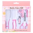 thumbnail image 1 of 6pcs Convenient Daily Baby Nail Clipper Scissors Hair Brush Comb Manicure Care Kit Pink, 1 of 11