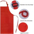 thumbnail image 3 of (Price/each)Opromo Unisex Cotton Canvas Adjustable Chef Kitchen Aprons with 2 Pockets-Red-L, 3 of 7