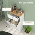 thumbnail image 4 of HOMCOM Modern Laundry Cabinet with Removable Basket and Drawer, White, 4 of 10