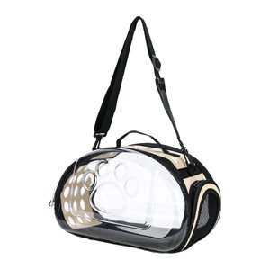 Bunblic Collapsible Soft Sided Pet Carriers Pets Bubble Bag Purse Tote Ventilated Handbag Transparent Cat Carrier for Kitten Puppy , Gold S