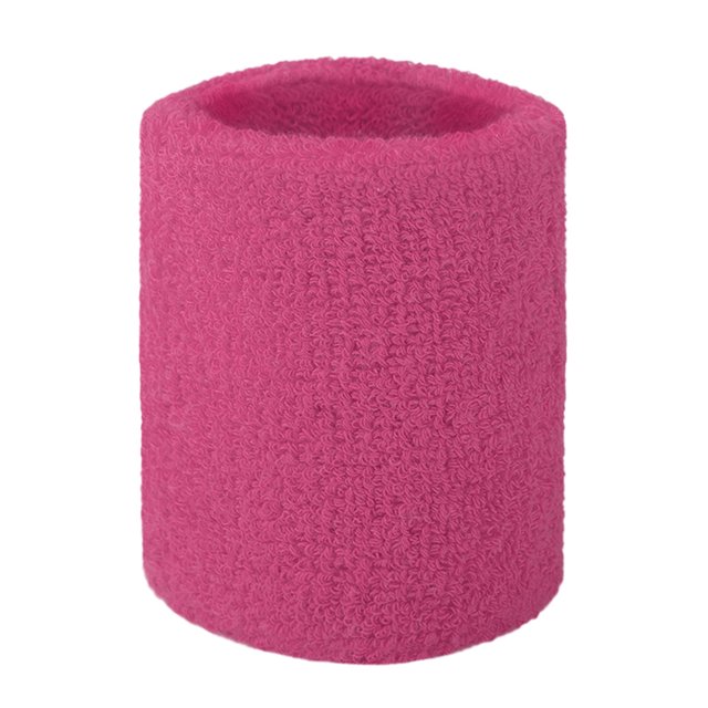 GOGO 100 Pieces Sports Wristbands Terry Cloth Sweatbands 3 Inches Hot Pink