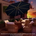 thumbnail image 4 of Costway Parasol de Marché pour Table de Patio de 10 Pi avec 112 DEL Solaires, Manivelle Inclinable, Extérieur, Bleu Marine, 4 of 10