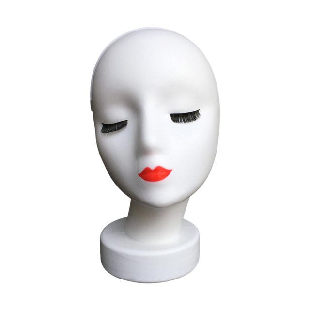 Yinanstore Hat Display Rack Female Head Mannequin Display Model Manikin for Headwear Jewelry Glasses Hats Making Styling B