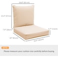 thumbnail image 3 of Outdoor Patio Chair Cushions Deep Seat Replacement Patio Cushions Set Beige, 3 of 10
