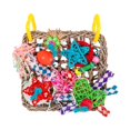 thumbnail image 1 of Milaget Bird Foraging Wall Toy, Woven Climbing Hammock Mat with Colorful Chewing Toy for, 1 of 9
