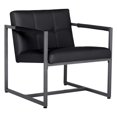 thumbnail image 2 of Studio Designs Home Camber Modern Small Accent Chair, Black Leather/Pewter Grey, 2 of 6