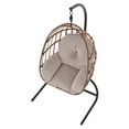 thumbnail image 4 of Mainstays Steel Outdoor Hanging Egg Chair with Stand and Cushion, Beige, 4 of 7