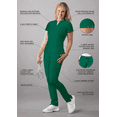 thumbnail image 3 of Adar Addition Go-Higher Scrub Set For Women - Notched V-Neck Scrub Top & Skinny Cargo Scrub Pants, 3 of 7