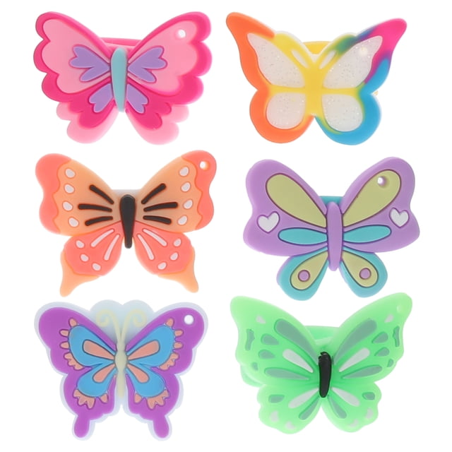 MasteelfCA 12pcs Delicate Cartoon Butterfly Rings For Little Girls Kids Use Lightweight Cartoon Rings Toy Kids Birthday Party Favors