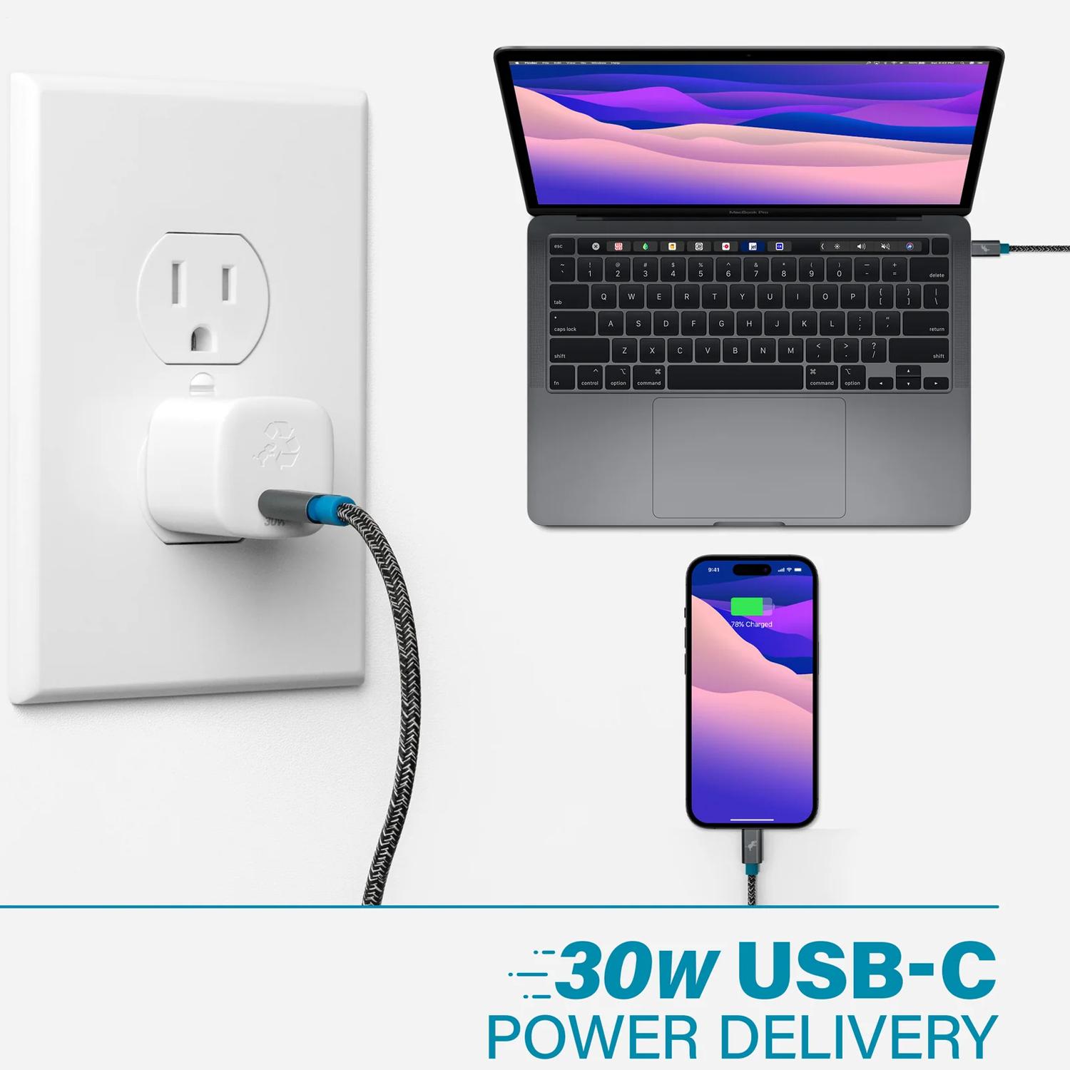 Nimble Chargeur Mural 30W GaN Blanc