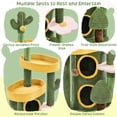 thumbnail image 4 of Yaheetech Oasis-Themed Cat Tree Tower with 2 Condos, 2 Perches, Scratching Posts, Green/Yellow, 4 of 7