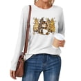 thumbnail image 4 of SNKSDGM Hauts à Manches Longues pour Femmes Chic Décontracté Printemps 2026 T-Shirt de Noël pour Femme T-Shirt à Imprimé Lettres de Noël T-Shirt Graphique Arbre de Noël Col Rond Haut à Manches Longues P, 4 of 6
