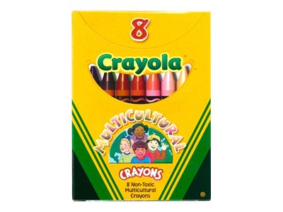 Crayola Multicultural - Craie de Cire - Couleurs de Peau Assorties (Lot de 8)