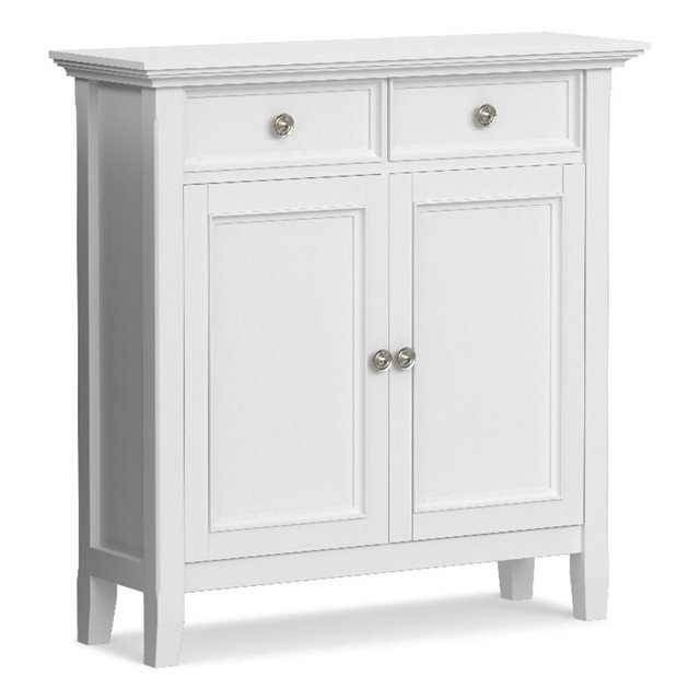 Amherst Armoire de Rangement Transitionnelle en Bois Massif de 36 Pouces de Large, Blanc