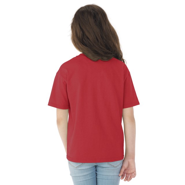 Fruit Of The Loom T-Shirt à Manches Courtes en Coton HD pour Jeunes, 6/8, Rouge Vif