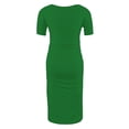 thumbnail image 4 of yoeyez Liquidation de Vêtements de Maternité Robe Grande Taille Femme Manches Courtes Col Rond Robe Simple Shower de Bébé Tenue Quotidienne Robe Soleil Robe Moulante Froncée Midi Robes Ajustées Vert,G, 4 of 7
