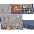 thumbnail image 5 of Jewellery Organizer Jewellery Box Leather Jewellery Box Women Travel Jewellery Case Portable Small Jewellery Organizer Box for Rings Earrings Necklace Jewellery Case Jewellery Display Storage (Nero 19*11*4.4cm), 5 of 5