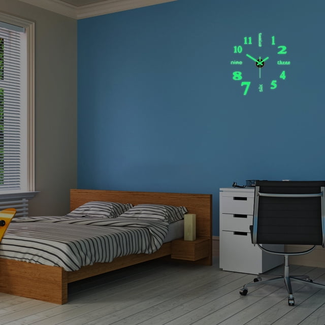 Comfortable And DIY Wall Clock Without Punching, Personalized Living Room, Bedroom Clock, Silent Digital Clock, Decorative Wall Sticker Clock