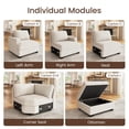 thumbnail image 3 of HONBAY Siège d'Angle pour Canapés Sectionnels Modulaires en Velours Côtelé, Beige, 3 of 5