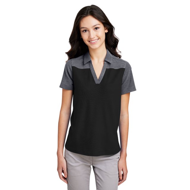 Core365 CE112CW Ladies' Fusion ChromaSoft Colorblock Polo - BLACK/ CRBN HTH - XS