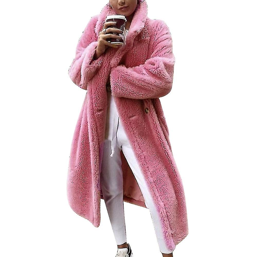 Women Fluffy Teddy Bear Maxi Long Coat Jacket Overcoat