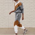 thumbnail image 3 of XZNGL Long Sleeve Tops Ladies Fashion Slim Sports Long Sleeve Two-Piece Color Block Sweatshirt Set, 3 of 9
