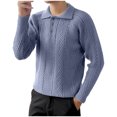 thumbnail image 2 of Chandail Ajusté pour Homme, Chandail Tricoté à Manches Longues avec Col Rabattu, Tenue Décontractée de Base pour l'Automne et l'Hiver, 2 of 9