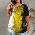 thumbnail image 1 of EGNMCR Hauts Grande Taille pour Femmes Décontractés à Imprimé Manches Courtes Col Rond Hauts Amples T-Shirt Blouse, 1 of 6
