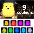 thumbnail image 3 of Children's Night Light Bear Night Light LED Bedroom Lamp 9 Colors Baby Night Light Multicolor USB Rechargeable Lightweight Night Light with Remote Con, 3 of 5