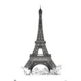 thumbnail image 1 of Dessin au trait - Tour Eiffel, 1 of 4