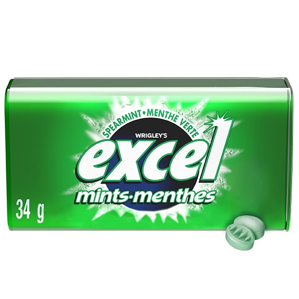 EXCEL, Spearmint Flavoured Mints, 34g, 1Tin