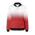 thumbnail image 4 of Swstbby Liquidation d'Économies d'Automne! Vestes d'Automne pour Femmes, Chandail à Manches Longues Ample pour Femmes avec Fermeture Éclair, Veste Décontractée en Grosse Maille Style Baseball Rouge G, 4 of 5