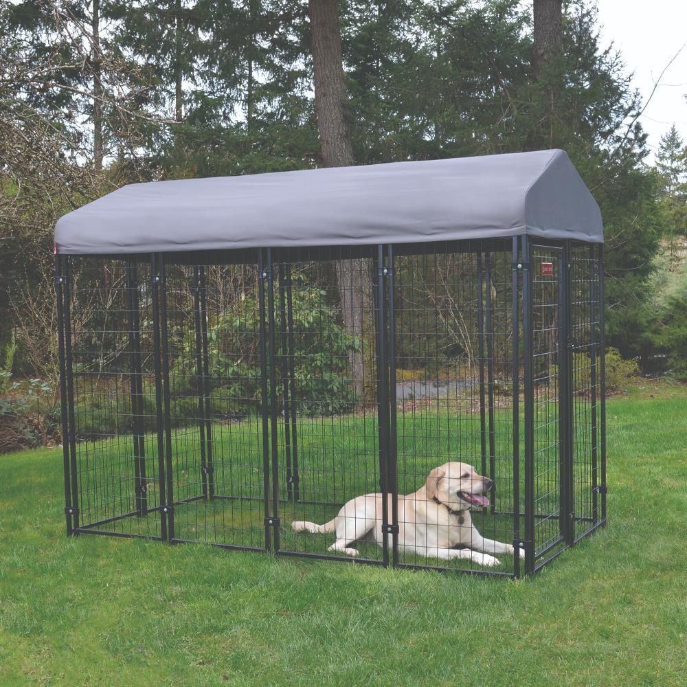 Lucky Dog ® STAY Series™ 4ft x 8ft Villa Kennel, Steel Grey