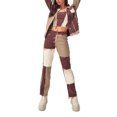 thumbnail image 3 of Honganda Women?s Contrast Color Stitching High-waist Slim Fit Straight Jeans, 3 of 9