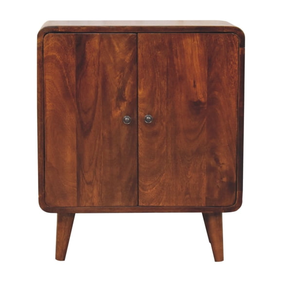 Artisan Furniture Solid WoodMini Classic Chestnut Cabinet , Brown & 2 Drawers