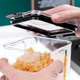thumbnail image 2 of Cereal Storage Container Airtight Food Fresh Box Square Kitchen Storage Clear Sealed Jar Food Sacks Dispenser, 460ml, 2 of 8