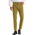 thumbnail image 1 of INSPIRE CHIC Plaid Dress Pants for Men's Contrast Color Formal Pants Yellow 30, 1 of 4