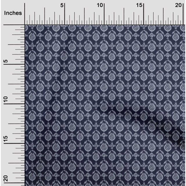 oneOone Cotton Flex Fabric Floral Block Printed Fabric 1 Yard 40 Inch Wide